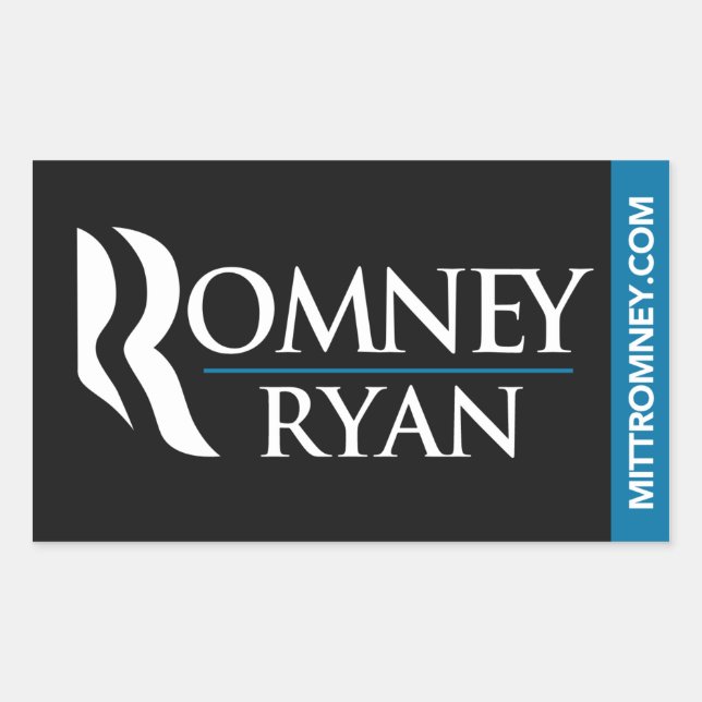 Romney Ryan Logo Sticker Black (Front)