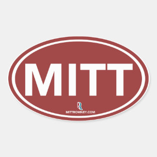 Romney Ryan Mitt Oval Sticker (Red)