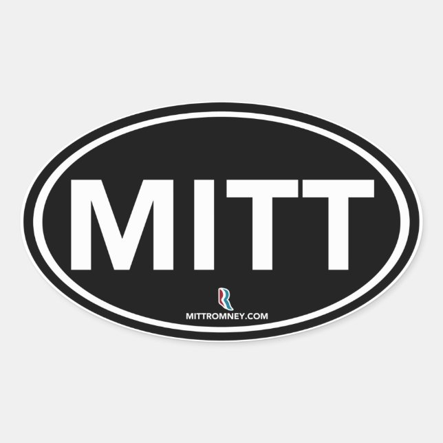 Romney Ryan MITT Sticker Oval (Black) (Front)