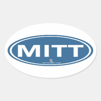 Romney Ryan Mitt Sticker Oval (bleu)