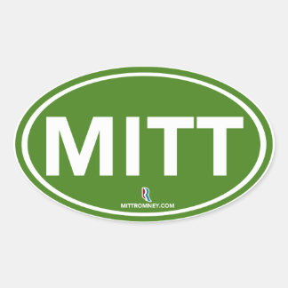 Romney Ryan Mitt Sticker Oval (Vert)