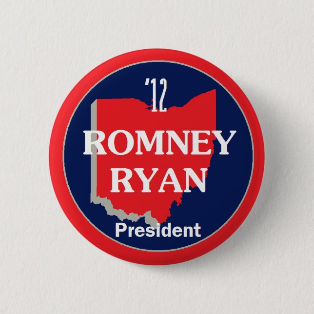 Romney Ryan OHIO 2 Inch Round Button (Front)