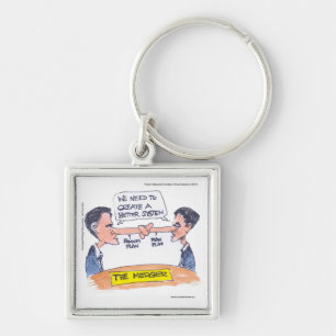 Romney Ryan Pinocchio Merger Funny Gifts & Tees Keychain