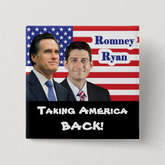 Romney Ryan - Taking America Back! 2 Inch Square Button