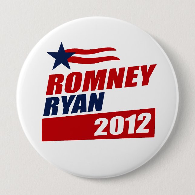 ROMNEY RYAN VP STAR BANNER.png 4 Inch Round Button (Front)