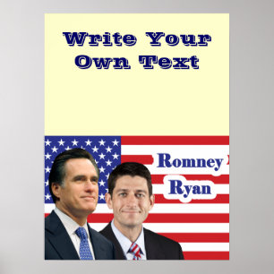 Romney Ryan - Write Your Own Text Poster