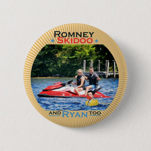 Romney Skidoo and Ryan, too 2 Inch Round Button (Front)