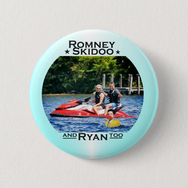 Romney Skidoo & Ryan, too 2 Inch Round Button (Front)