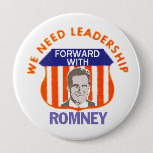 ROMNEY We Need Leadership Button (Front)
