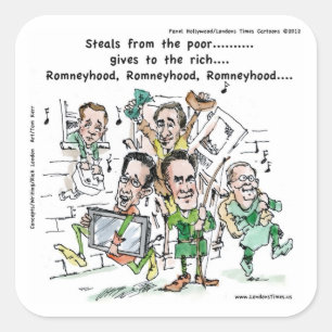 RomneyHood Funny Gifts Mugs Tees Cards Etc. Square Sticker