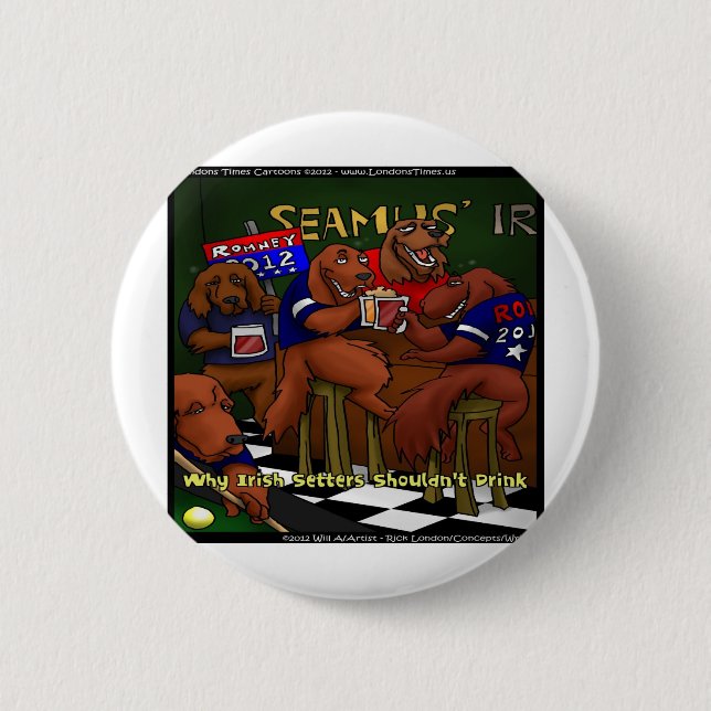 Romney's Irish Setters Funny Button (Front)