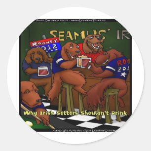 Romney's Irish Setters Funny Stickers