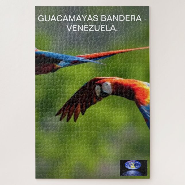 Rompecabeza Guacamayas Bandera - Venezuela. Jigsaw Puzzle (Vertical)
