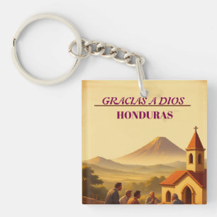 Rompecabezas  Honduras GRACIAS A DIOS Retro poster Keychain