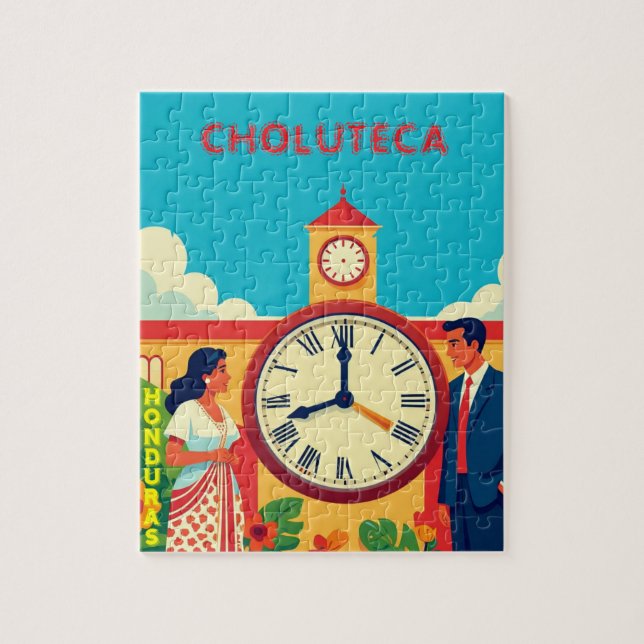  ROMPECABEZASHonduras CHOLUTECA RELOJ Retro poster Jigsaw Puzzle (Vertical)