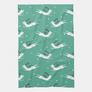 Rompin' Reindeer Pattern Kitchen Towel