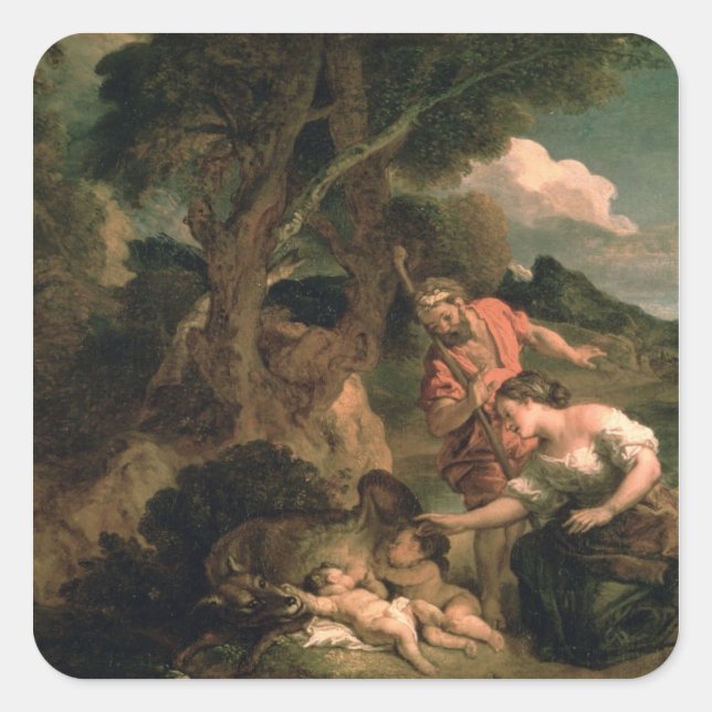 Romulus and Remus Square Sticker (Front)