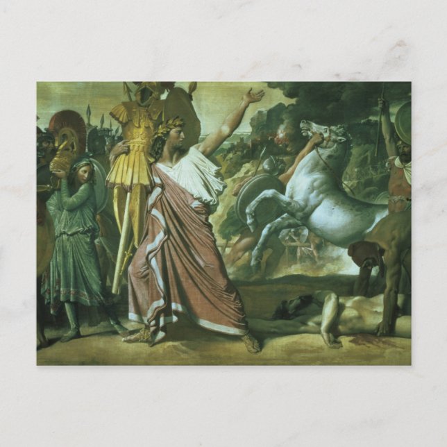 Romulus, conqueror of Acron, taking his booty to t Postcard (Front)