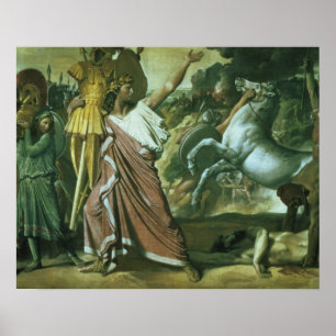 Romulus, conqueror of Acron, taking his booty to t Poster