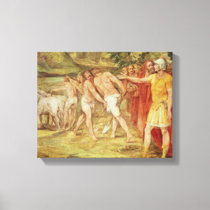 Romulus marking the limits of Rome Canvas Print