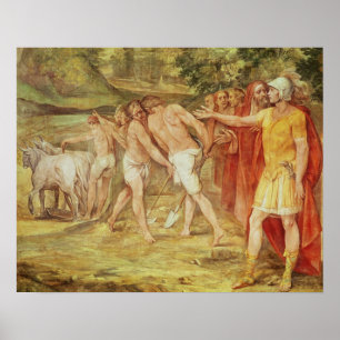 Romulus marking the limits of Rome Poster