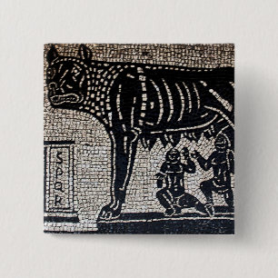 Romulus & Remus 2 Inch Square Button