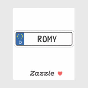 Romy German Car License Plate