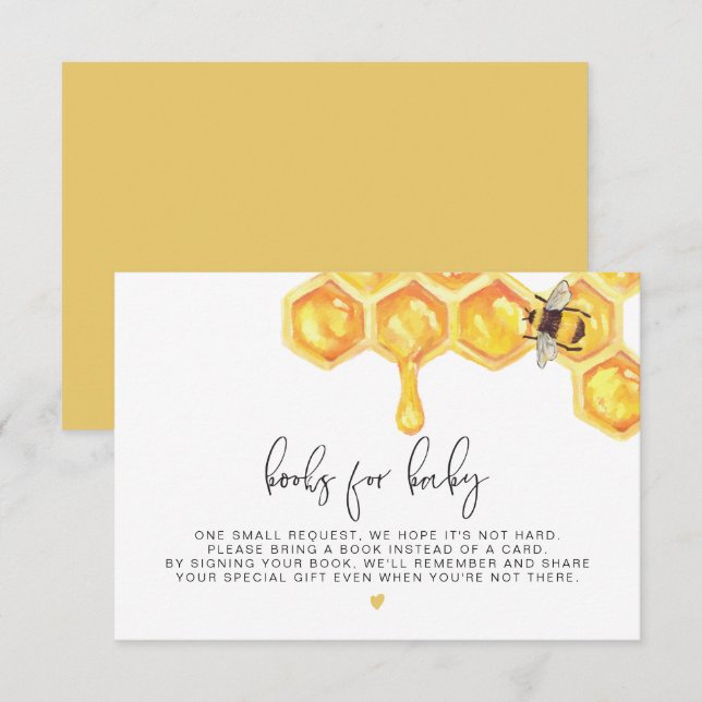 Romy - Honeycomb Bee Books for Baby Insert Invitation (Front/Back)