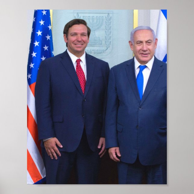 Ron DeSantis And Benjamin Netanyahu Poster (Front)