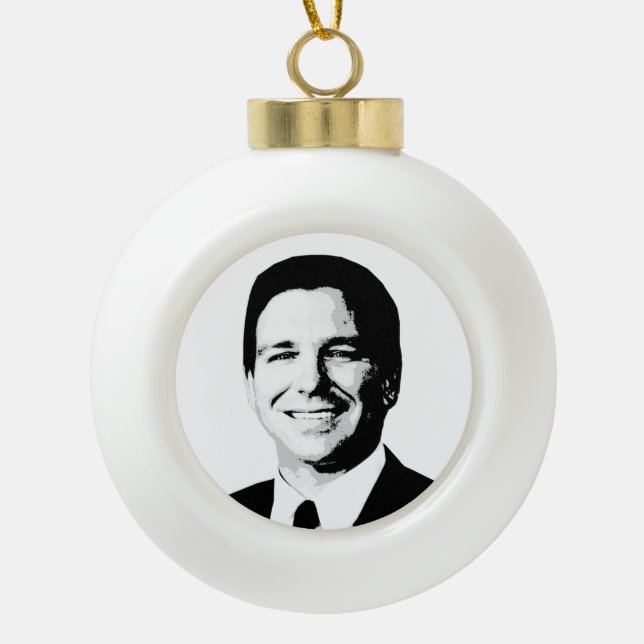Ron DeSantis Ceramic Ball Christmas Ornament (Front)