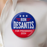 Ron DeSantis for President 2024 - Campaign 2 Inch Round Button<br><div class="desc">A simple design featuring Ron DeSantis running for President. He is running in the Republican primary for the 2024 election.</div>