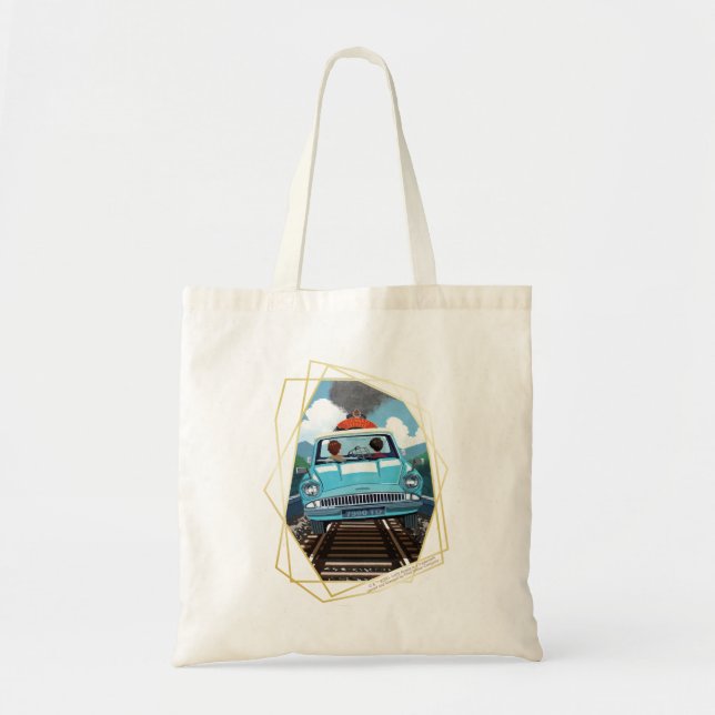 Ron & HARRY POTTER™ in Flying Car to HOGWARTS™ Tote Bag (Front)