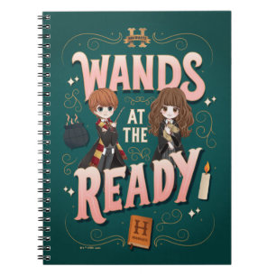 Ron & Hermione Wands at the Ready Notebook