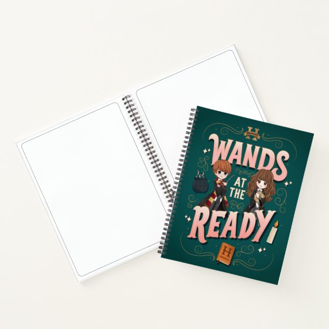 Ron & Hermione Wands at the Ready Notebook (Inside)