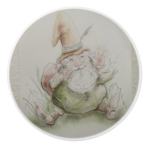 Ron Hevener Happy Garden Spirit  Ceramic Knob