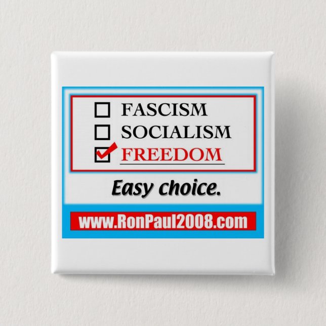 Ron Paul 2008 2 Inch Square Button (Front)