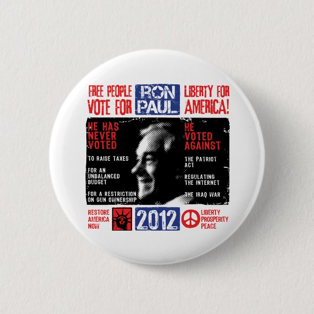 Ron Paul 2012 2 Inch Round Button (Front)