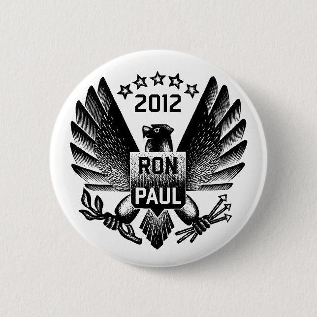 Ron Paul 2012 Black Eagle 2 Inch Round Button (Front)