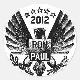 Ron Paul 2012 Black Eagle Classic Round Sticker