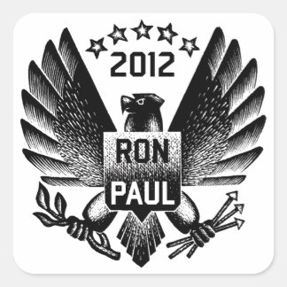 Ron Paul 2012 Black Eagle Square Sticker