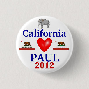 Ron Paul 2012 California 1 Inch Round Button