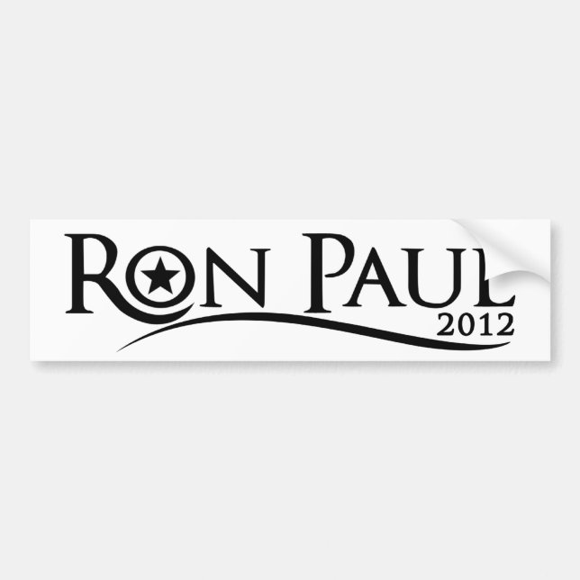 Ron Paul 2012 Curve Bumper Sticker (Front)