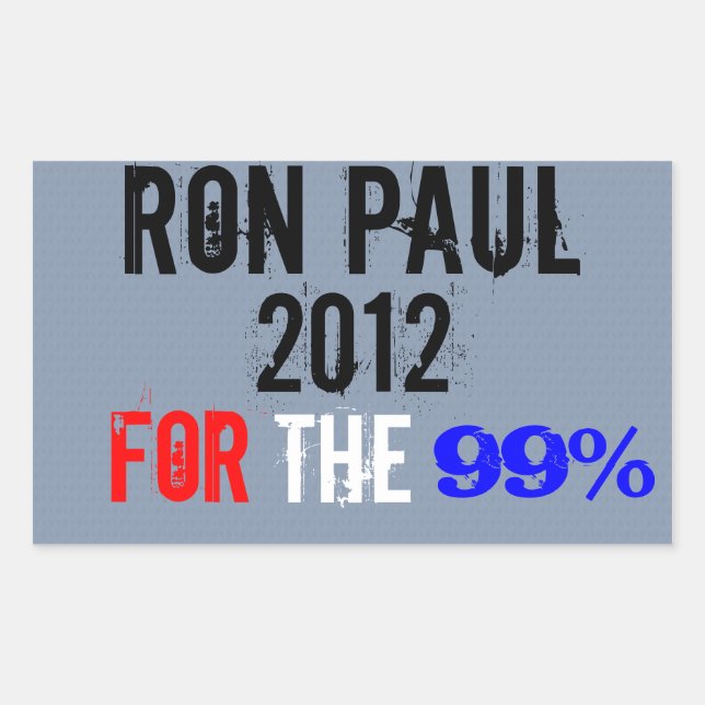 Ron Paul 2012, For The 99% Sticker (Front)