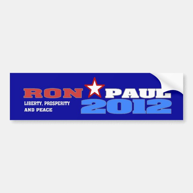 Ron Paul 2012 (Liberty, Prosperity and Peace) Bumper Sticker (Front)