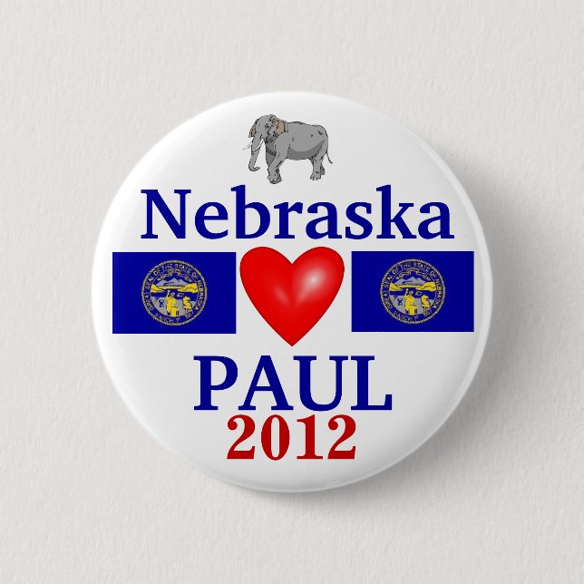 Ron Paul 2012 Nebraska 2 Inch Round Button (Front)