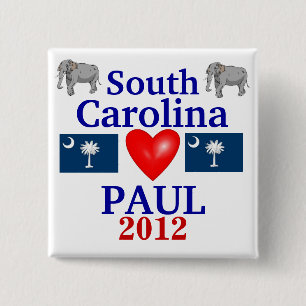 Ron Paul 2012 South Carolina 2 Inch Square Button