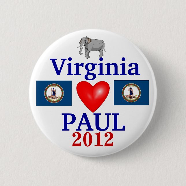 Ron Paul 2012 Virginia 2 Inch Round Button (Front)