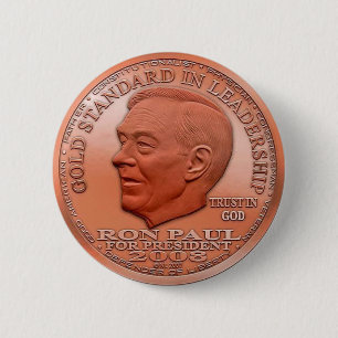 Ron Paul "Banned" Copper Liberty Dollar...Button! 2 Inch Round Button