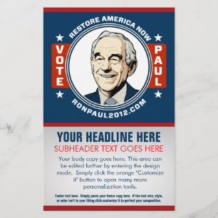 Ron Paul Customizable Flyer