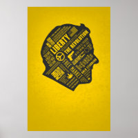Ron Paul Libertarian Abstract Thought Poster